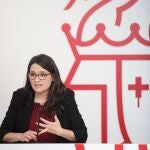 La vicepresidenta y Portavoz del Gobierno valenciano, Mónica Oltra, durante la rueda de prensa posterior al Pleno del Consell