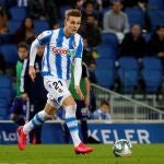 GRAF8727. SAN SEBASTIÁN, 28/02/2020.- El centrocampista noruego de La Real Sociedad Martin Ödegaard durante el partido de la jornada 26 de LaLiga Santander de fútbol que disputan este viernes Real Sociedad y Real Valladolid en el Reale Arena de San Sebastián. EFE/Javier Etxezarreta