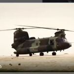 Fotograma del vídeo en el que aparece un Chinook español