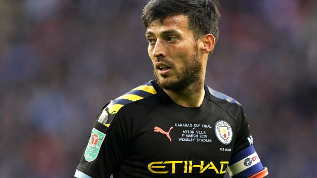 David Silva con el Manchester City.