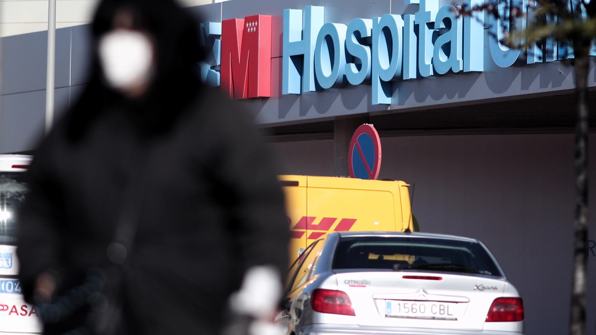 Exterior del Hospital de Torrejón donde se encuentran hospitalizados varios pacientes con coronavirus