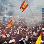 Policías y guardias civiles participan en una manifestación en contra el Gobierno en el Congreso