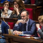 El primer ministro francés, Édouard Philippe, ayer en la Asamblea Nacional/EFE