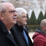 Haimar Altuna, a la derecha (nuevo responsable xde presos) junto con Juan Mari Olano, josé Antonio López Ruiz "Kubati" llegan a la Audiencia Nacional para prestar declaración dentro la causa abierta para determinar si existe un estructura detrás de la celebración de casi un centenar de actos a favor de los reclusos terroristas entre 2016 y 2019. EFE/ Kiko Huesca