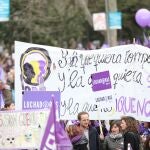 Participantes en la manifestación del 8-M, en marzo de 2020