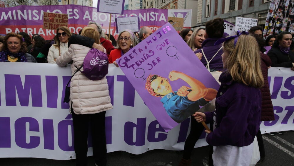 Manifestación del 8-M de 2020 en el centro de Madrid