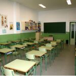 Una aula del colegio San Juan Bosco, en Torrejón de Ardoz