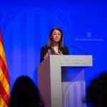 La consellera de Presidencia y portavoz del Govern, Meritxell Budó, en rueda de prensa posterior al Consell Executiu en el Palacio de la Generalitat, en Barcelona (España), a 18 de febrero de 2020.10 MARZO 2020David Zorrakino / Europa Press10/03/2020