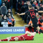 Marcos Llorente marcó dos goles en la victoria del Atlético en Liverpool