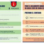 Recomendaciones del Ayuntamiento de Madrid con infectados en casa por coronavirus