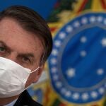 El presidente Jair Bolsonaro durante una rueda de prensa