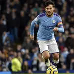 David Silva con el Manchester City.