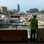 Vista general del estado de las obras de la futura estación del AVE de La Sagrera (Barcelona).
