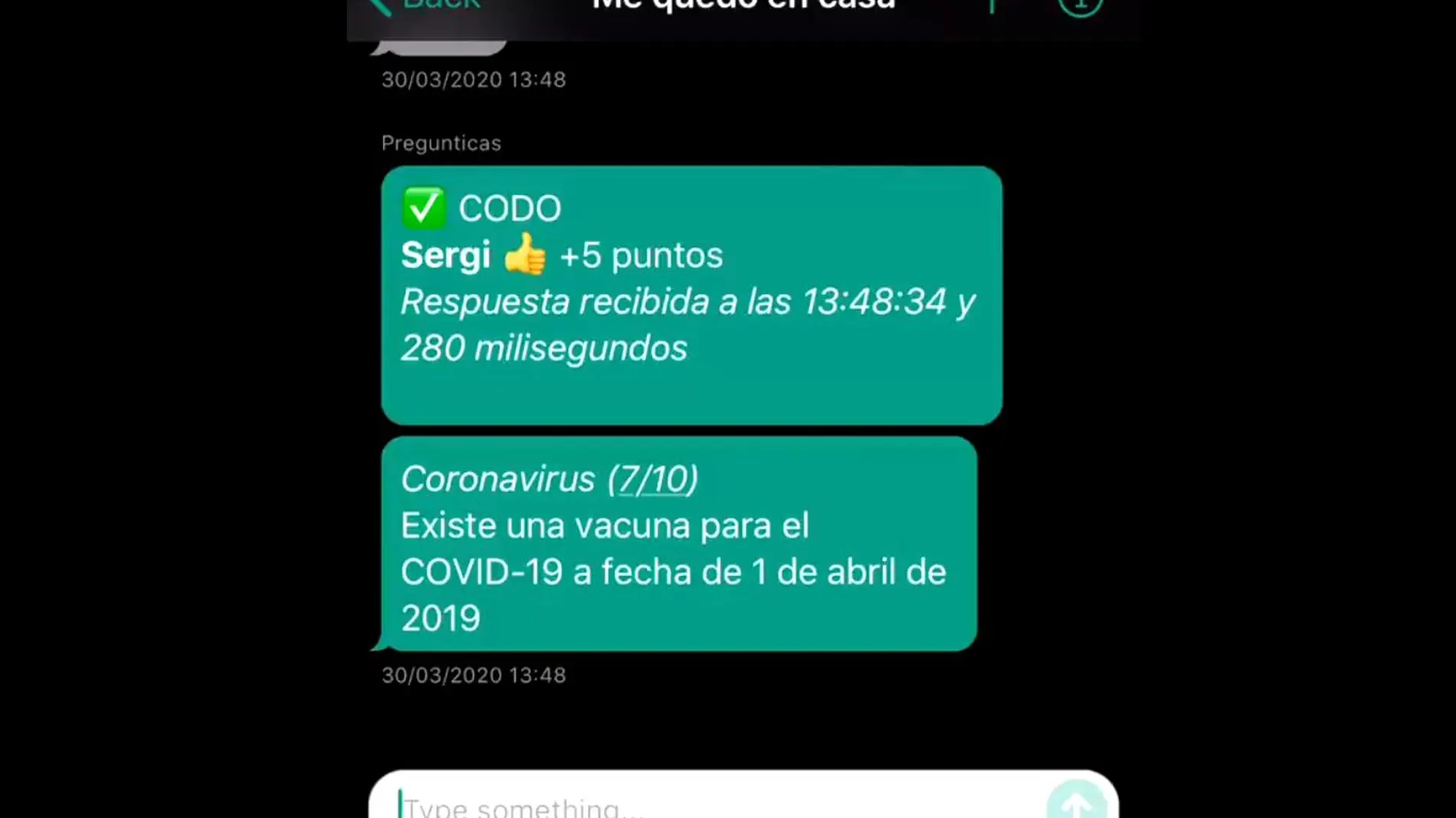 Así es el nuevo Trivial sobre el coronavirus que arrasa en WhatsApp