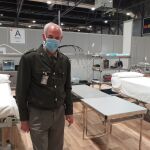 El coronel Fernando Juste en la UCI de Ifema