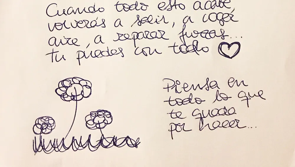 Carta escrita por Ana, víctima de violencia de género, para mandarse ánimo