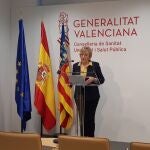 La consellera de Sanidad, Ana Barceló, en la rueda prensa telemática celebrada hoy
