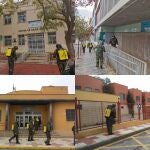 Efectivos de la Armada realizan labores de desinfección en puntos estratégicos de Cartagena y Fuente Álamo en una imagen de archivo