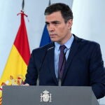Pedro Sánchez durante una rueda de prensa la pasada semana