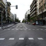 Vista de la calle Santa Engracia (Madrid) durante el estado de alarma