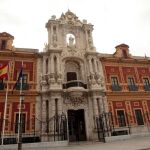 Fachada principal del palacio de San Telmo, sede de la Presidencia de la Junta de Andalucía