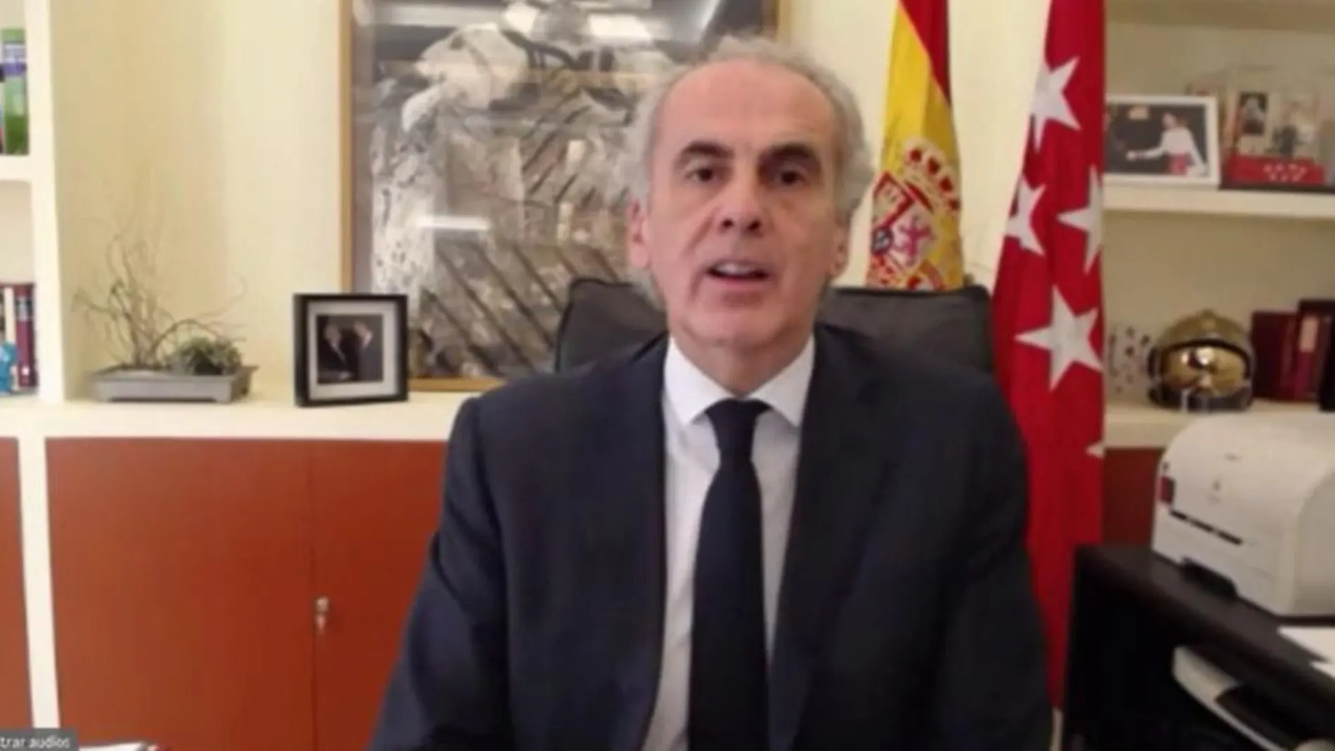 Ruiz Escudero, consejo de la Comunidad de Madrid, durante su comparecencia esta tarde