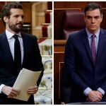 Pablo Casado y Pedro Sánchez, en imágenes de archivo