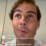 Nadal, durante su directo en Instagram