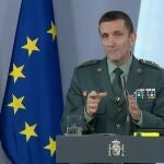 El general José Manuel Santiago, Jefe del Estado Mayor de la Guardia Civil, ayer en rueda de prensa