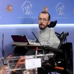 El portavoz del Unidas Podemos en el Congreso de los Diputados, Pablo Echenique, la semana pasada, en la sala de prensa del Congreso de los Diputados
