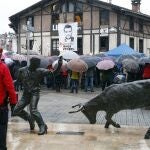 Homenaje al etarra Zunbeltz Larrea en su localidad natal, Durango (Vizcaya), tras salir de prisión en 2018