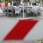 Terrazas de bares cerradas por el estado de Alarma a causa del coronavirus y que pronto podrán abrir con las indicaciones marcadas por el Gobierno.