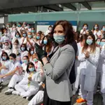 Imagen del acto de cierre del hospital de campaña del recinto ferial de Ifema