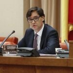 El ministro de Sanidad, Salvador Illa, comparece ante la Comisión de Sanidad en el Congreso de los Diputados