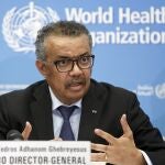 Tedros Adhanom Ghebreyesus, director general de la OMS, en una rueda de prensa
