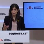 Marta Vilalta (ERC) en rueda de prensa telemática.