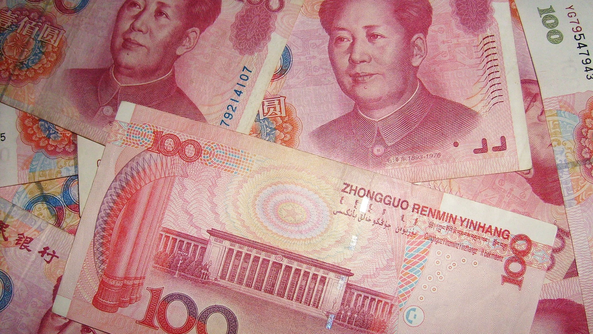 Billetes de 100 yuanes