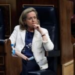 La vicepresidenta de Asuntos Económicos, Nadia Calviño, en la sesión del sontrol