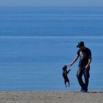 Una persona pasea con su perro