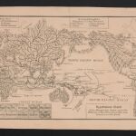 Mapa de 1876 indicando la radiación de la especie humana en las 12 variedades que por aquel entonces creían que existían. Todos surgían de Lemuria.