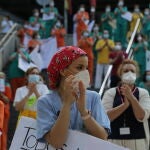 Protesta de los sanitarios ante la falta de medios en el Hospital Gregorio Marañón de Madrid