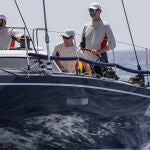 38 Edicion de la Copa del Rey MAPFRE de vela, que se celebra en la Bahia de Palma de MallorcaEl Rey Felipe VI en el campo de regatas a bordo del Velero Aifos.