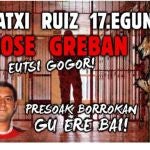 Uno de los carteles a favor del asesino de Tomás Caballero