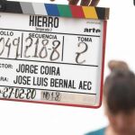 Imagen del rodaje de «Hierro» en febrero, que se paralizó por la crisis del coronavirus y que se ha retomado en las últimas semanas
