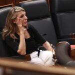 La ministra de Trabajo y Economía Social, Yolanda Díaz, durante el pleno celebrado en el Congreso de los Diputados