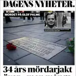 En su portada de este jueves el diario sueco "Dagens Nyheter" lamenta que los interrogantes sobre el magnicidio de Olof Palme permanecen 34 años después