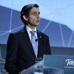 El presidente ejecutivo de Telefónica, José María Álvarez-Pallete, durante al junta general de accionistas celebrada ayer de forma telemática