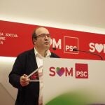El primer secretario del PSC, Miquel Iceta, hoy.