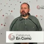 El portavoz de los comuns, Joan Mena, en rueda de prensa.EUROPA PRESS15/06/2020