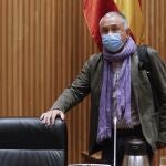 El secretario general de la UGT, Pepe Álvarez durante la Comisión de Reconstrucción social y económica en el Congreso